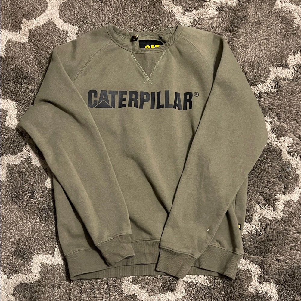 Caterpillar Women's Olive Crew Neck Sweater